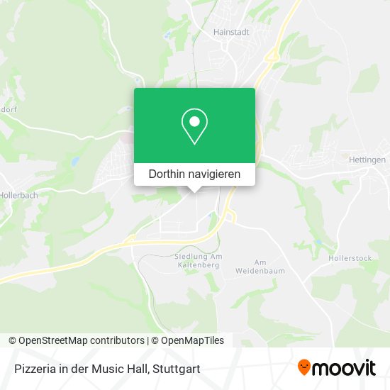 Pizzeria in der Music Hall Karte