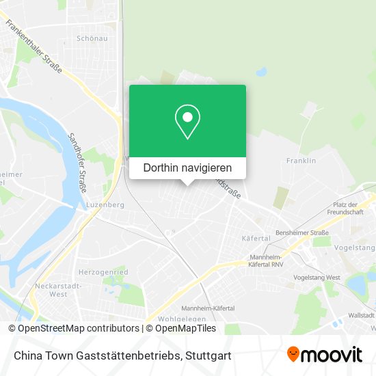 China Town Gaststättenbetriebs Karte