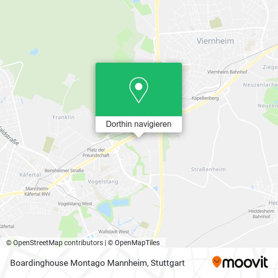 Boardinghouse Montago Mannheim Karte