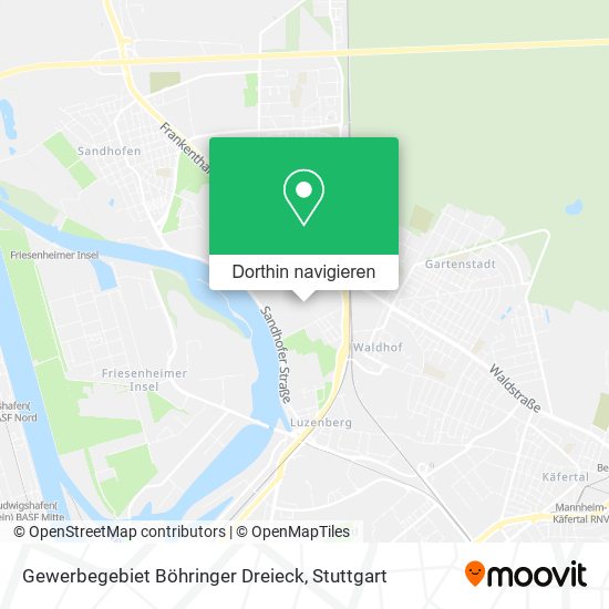 Gewerbegebiet Böhringer Dreieck Karte