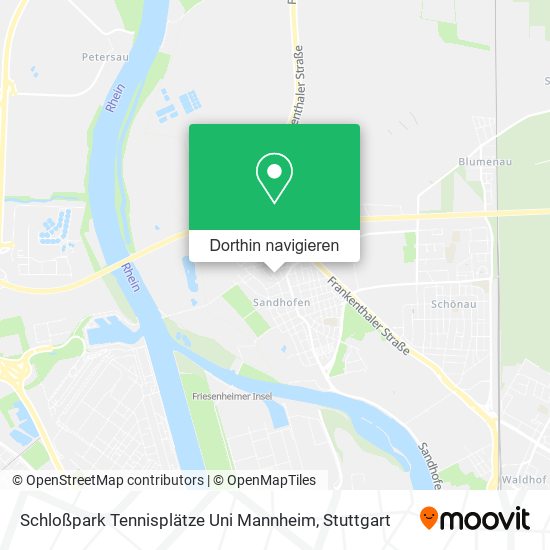 Schloßpark Tennisplätze Uni Mannheim Karte