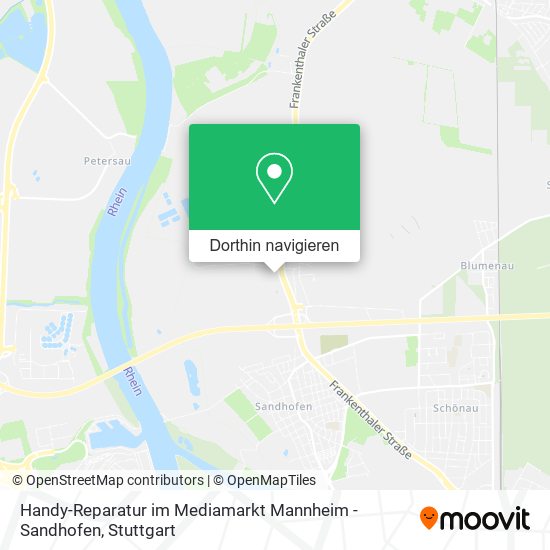 Handy-Reparatur im Mediamarkt Mannheim - Sandhofen Karte