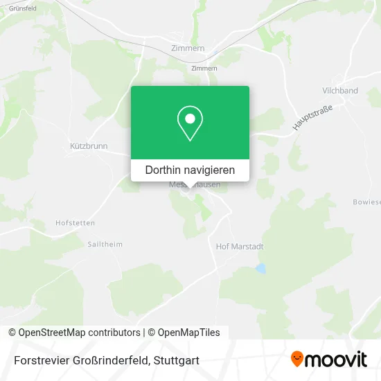 Forstrevier Großrinderfeld Karte