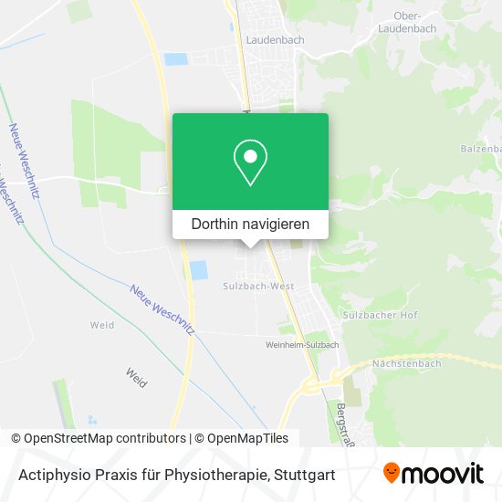 Actiphysio Praxis für Physiotherapie Karte