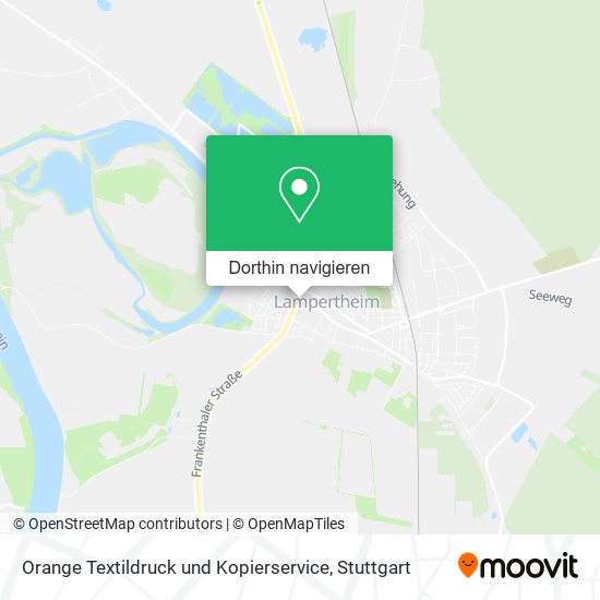 Orange Textildruck und Kopierservice Karte