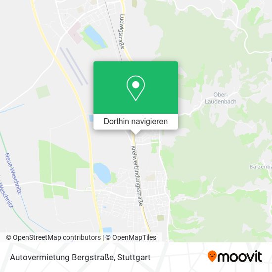 Autovermietung Bergstraße Karte
