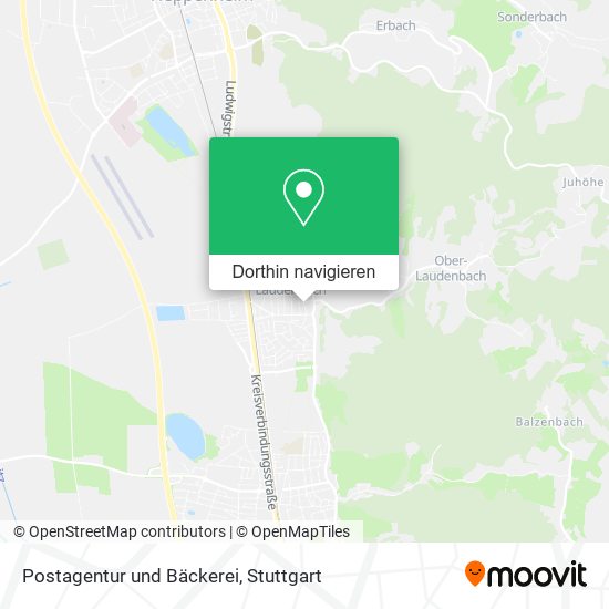 Postagentur und Bäckerei Karte