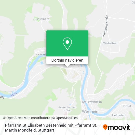 Pfarramt St.Elisabeth Bestenheid mit Pfarramt St. Martin Mondfeld Karte