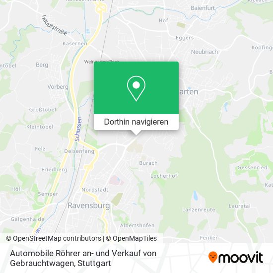 Automobile Röhrer an- und Verkauf von Gebrauchtwagen Karte