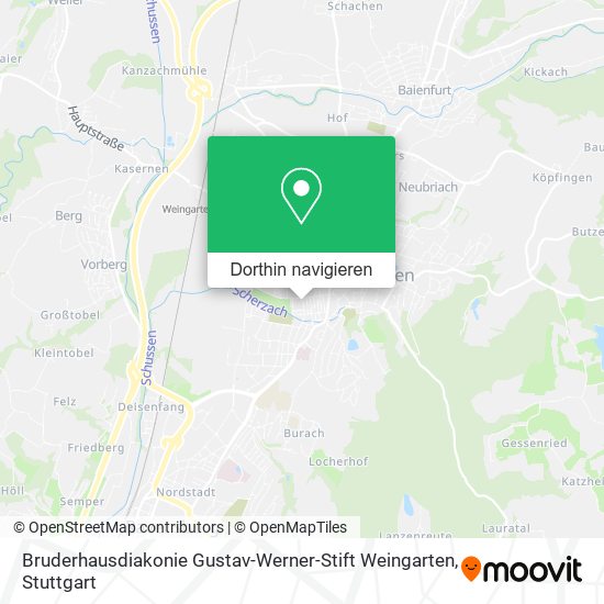 Bruderhausdiakonie Gustav-Werner-Stift Weingarten Karte