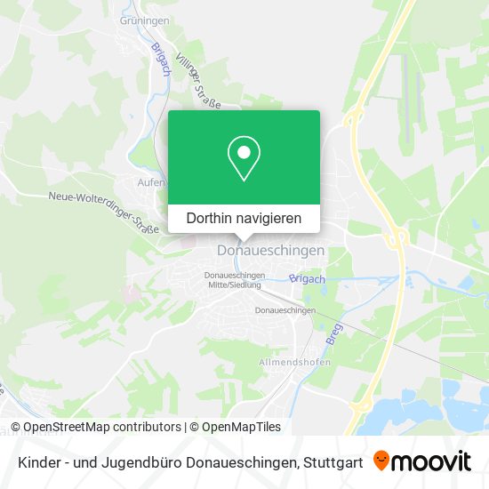 Kinder - und Jugendbüro Donaueschingen Karte