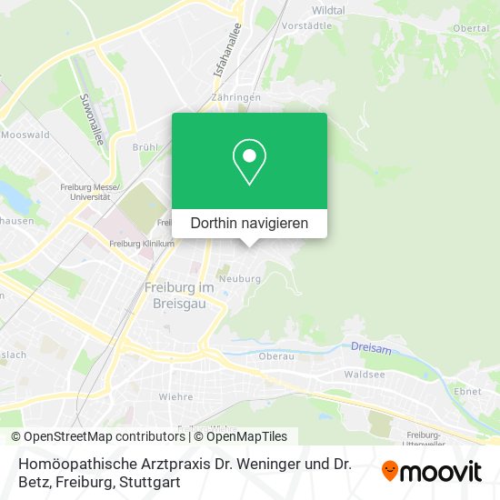 Homöopathische Arztpraxis Dr. Weninger und Dr. Betz, Freiburg Karte