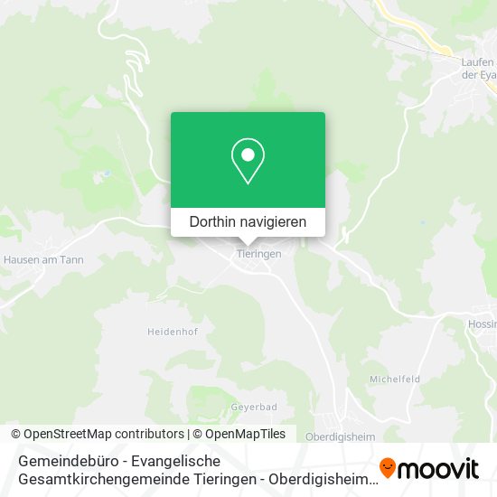 Gemeindebüro - Evangelische Gesamtkirchengemeinde Tieringen - Oberdigisheim Karte