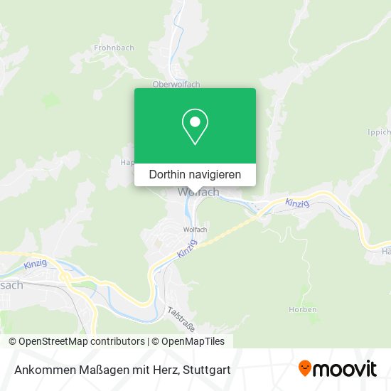 Ankommen Maßagen mit Herz Karte