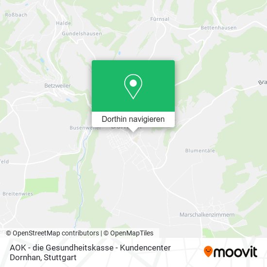 AOK - die Gesundheitskasse - Kundencenter Dornhan Karte