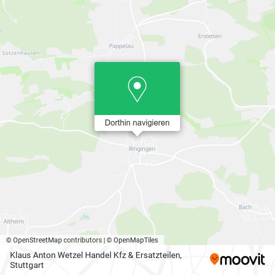 Klaus Anton Wetzel Handel Kfz & Ersatzteilen Karte