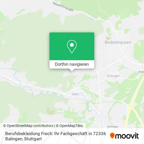 Berufsbekleidung Frech: Ihr Fachgeschäft in 72336 Balingen Karte