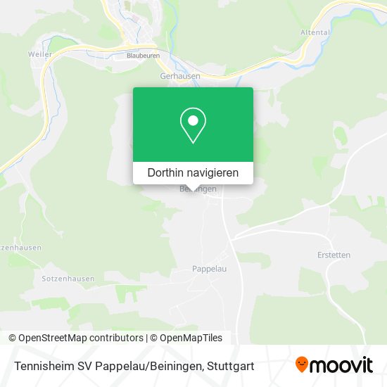 Tennisheim SV Pappelau / Beiningen Karte