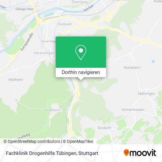 Fachklinik Drogenhilfe Tübingen Karte