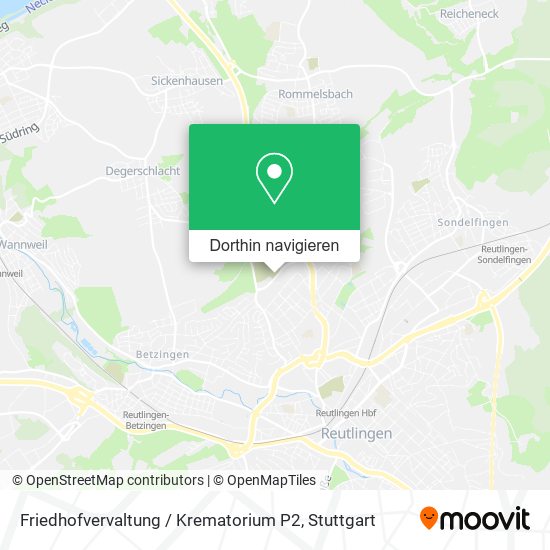 Friedhofvervaltung / Krematorium P2 Karte