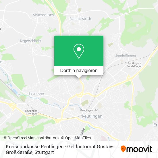 Kreissparkasse Reutlingen - Geldautomat Gustav-Groß-Straße Karte