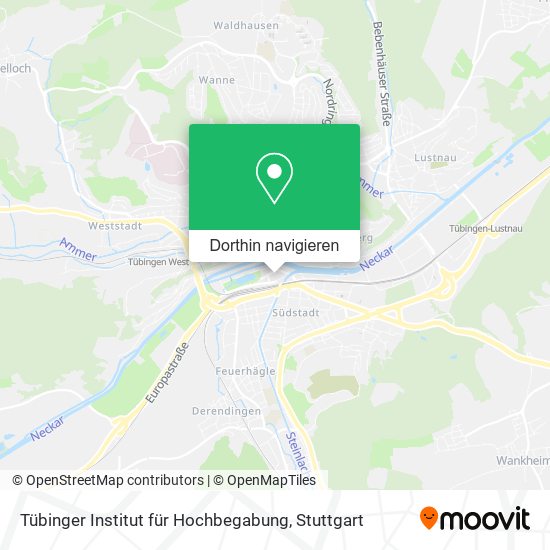 Tübinger Institut für Hochbegabung Karte