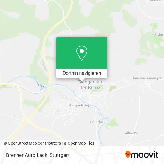 Brenner Auto Lack Karte