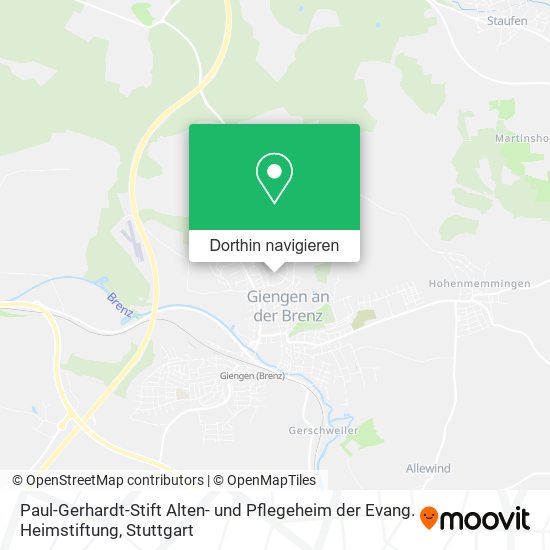 Paul-Gerhardt-Stift Alten- und Pflegeheim der Evang. Heimstiftung Karte