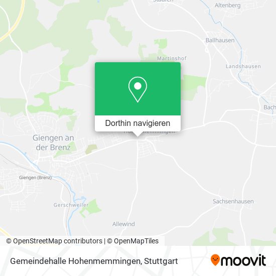 Gemeindehalle Hohenmemmingen Karte