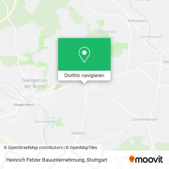Heinrich Fetzer Bauunternehmung Karte