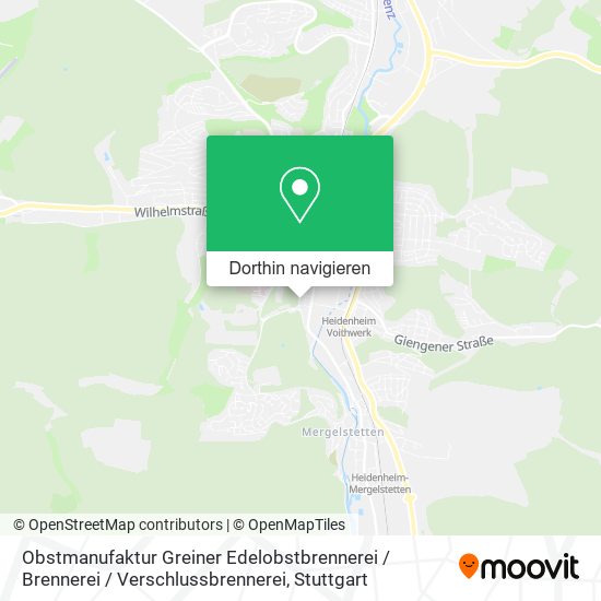 Obstmanufaktur Greiner Edelobstbrennerei / Brennerei / Verschlussbrennerei Karte