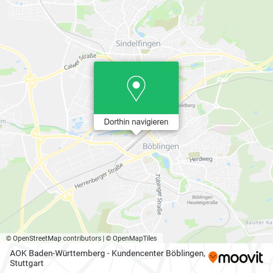 AOK Baden-Württemberg - Kundencenter Böblingen Karte