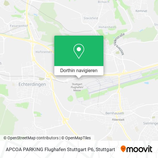 APCOA PARKING Flughafen Stuttgart P6 Karte