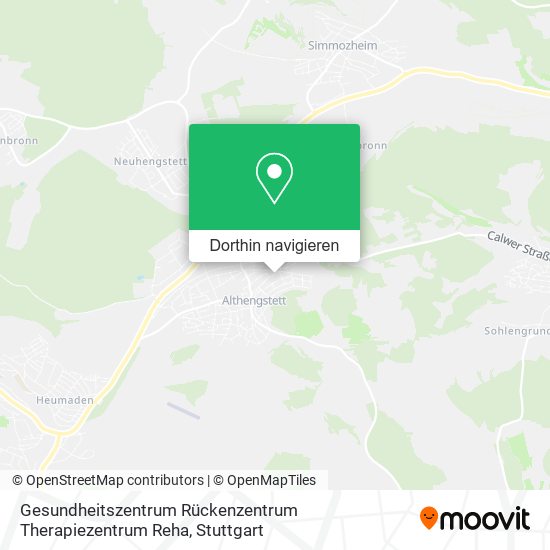 Gesundheitszentrum Rückenzentrum Therapiezentrum Reha Karte