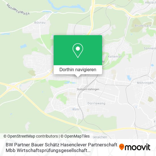 BW Partner Bauer Schätz Hasenclever Partnerschaft Mbb Wirtschaftsprüfungsgesellschaft Steuerberatun Karte