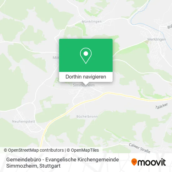 Gemeindebüro - Evangelische Kirchengemeinde Simmozheim Karte