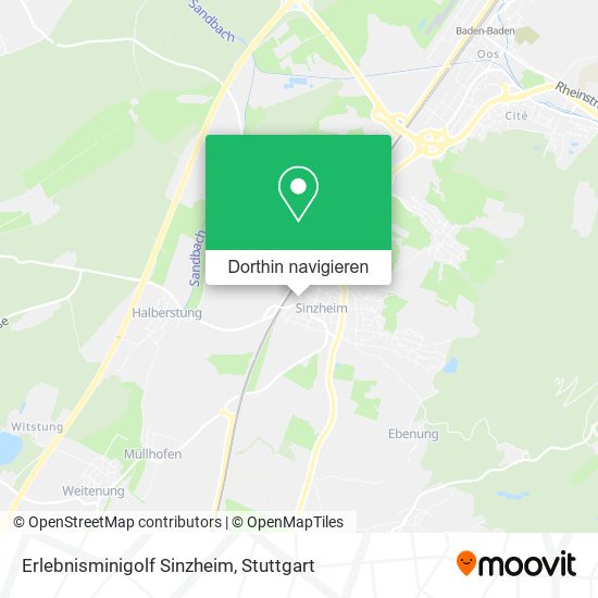 Erlebnisminigolf Sinzheim Karte
