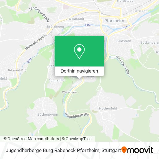 Jugendherberge Burg Rabeneck Pforzheim Karte
