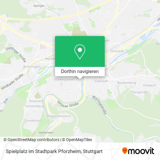Spielplatz im Stadtpark Pforzheim Karte