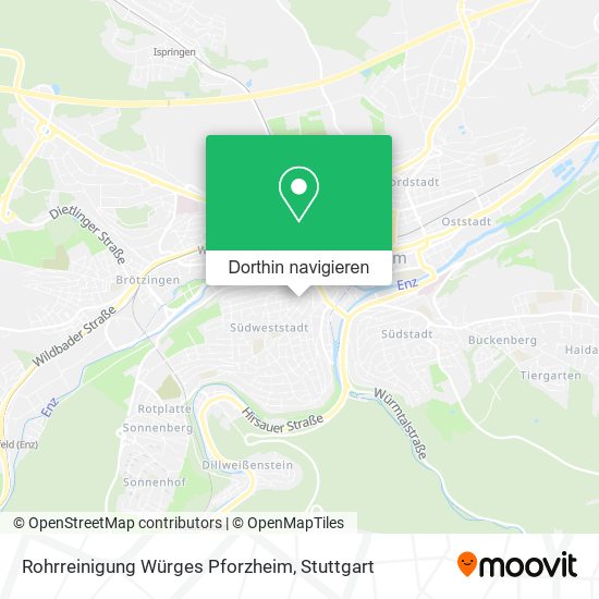 Rohrreinigung Würges Pforzheim Karte