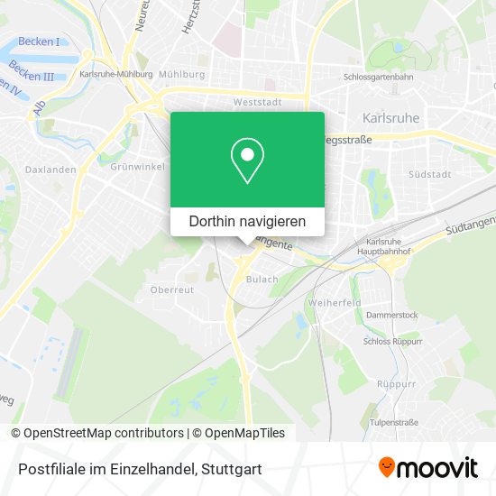 Postfiliale im Einzelhandel Karte