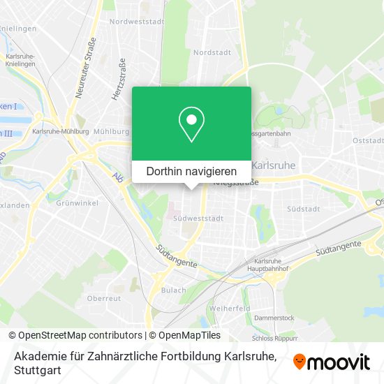 Akademie für Zahnärztliche Fortbildung Karlsruhe Karte