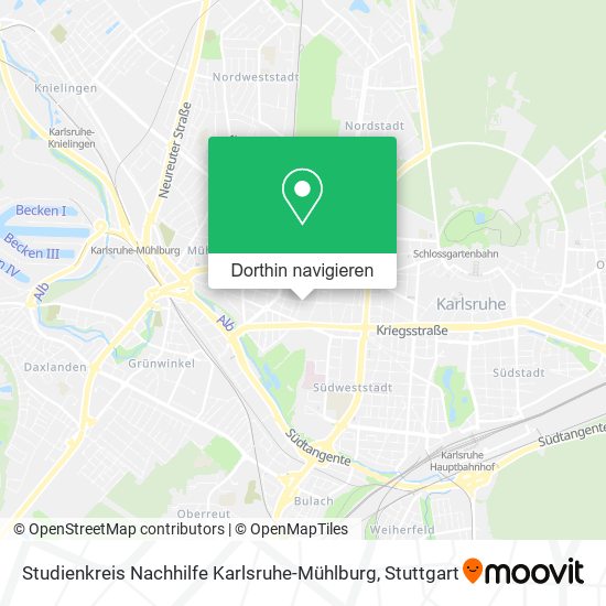 Studienkreis Nachhilfe Karlsruhe-Mühlburg Karte