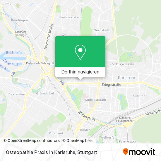 Osteopathie Praxis in Karlsruhe Karte