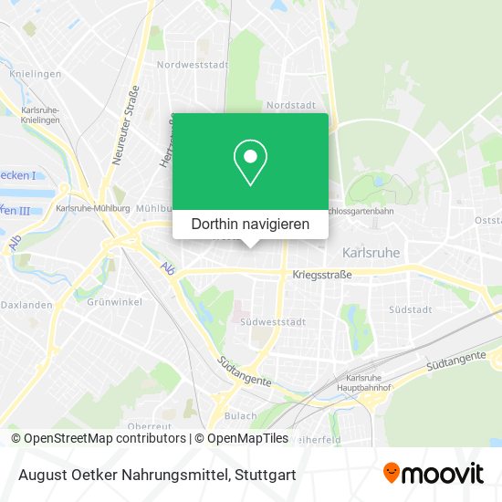 August Oetker Nahrungsmittel Karte
