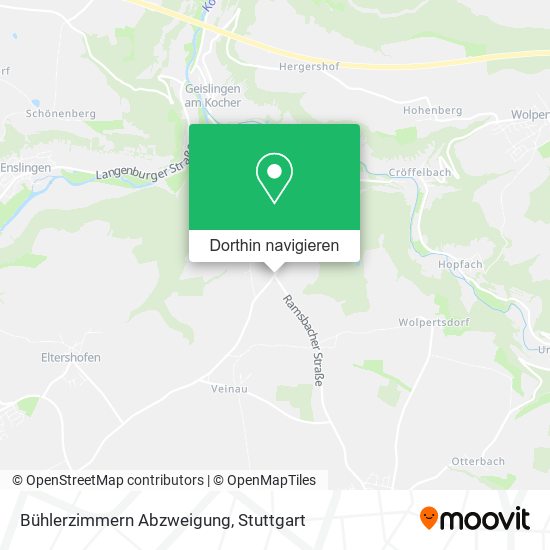 Bühlerzimmern Abzweigung Karte