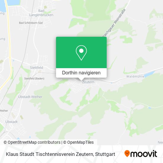 Klaus Staudt Tischtennisverein Zeutern Karte