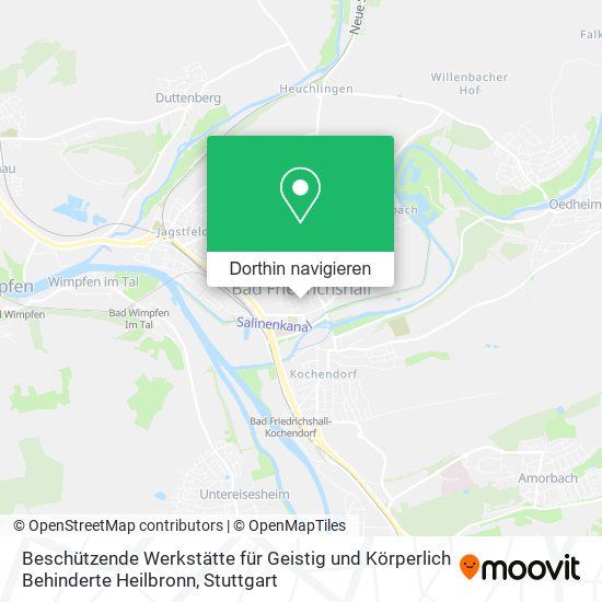 Beschützende Werkstätte für Geistig und Körperlich Behinderte Heilbronn Karte
