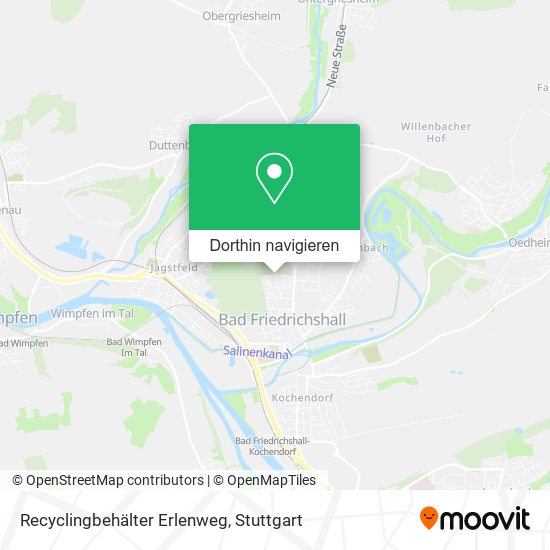 Recyclingbehälter Erlenweg Karte