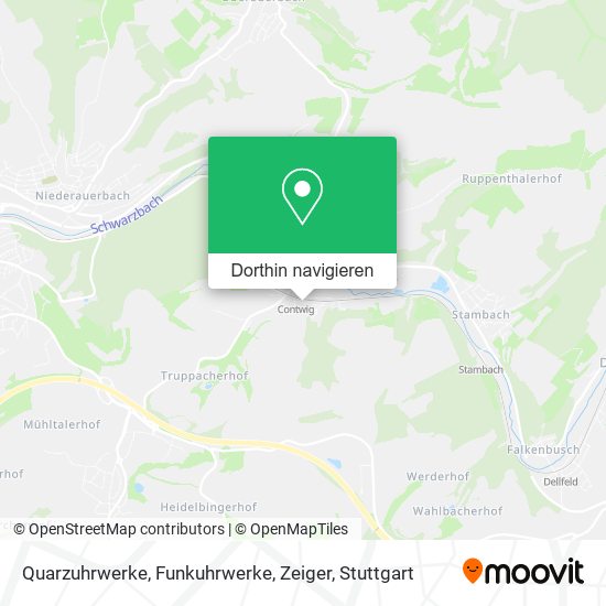 Quarzuhrwerke, Funkuhrwerke, Zeiger Karte